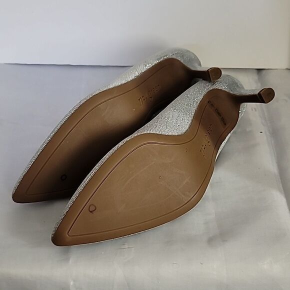 Paul Green Beth Pointed Toe Pump In Silver Sparkle New without box - Picture 7 of 10